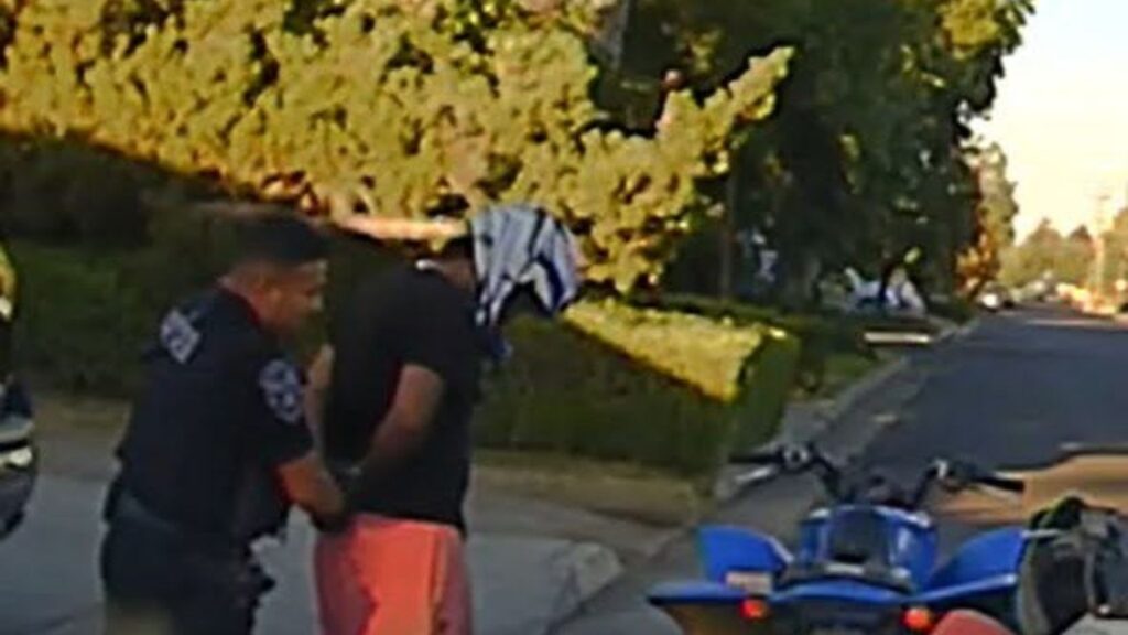 Madera police arrested a 25-year-old parolee with an active felony no-bail warrant and recovered an ATV from a 14-year-old rider during two nights of enforcement targeting illegal ATV use on city streets. (Madera PD)