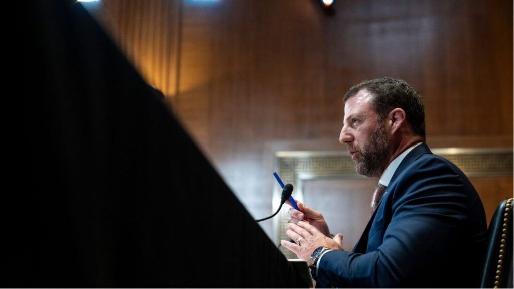 Markwayne Mullin, the secretary of the Department of Homeland Security, testifies before a Senate Homeland Security subcommittee on Capitol Hill in Washington, June 2, 2026. Mullin told lawmakers on Wednesday that his agency would be increasing the training requirements for Immigration and Customs Enforcement officers to their previous level starting this summer. (Haiyun Jiang/The New York Times)