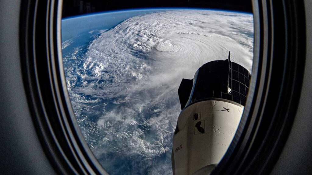 A view from the International Space Station October 9, 2024. (Matthew Dominick/NASA/Handout via Reuters)