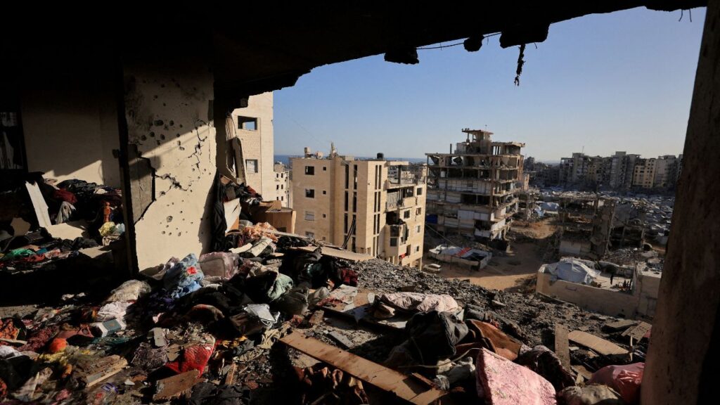 People's belongings lie scattered at the site of an Israeli strike on an apartment building in Gaza City, June 4, 2026. (Reuters File)