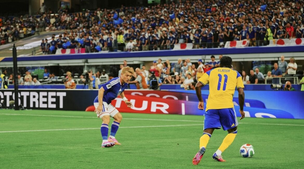 Players during a World Cup match between Japan and Sweden in Dallas, June 25, 2026. Kalshi is expected to announce on Friday that it has become an official partner of FIFA, thanks to a branding and product deal with the World Cup’s existing prediction market partner, the little-known platform ADI Predictstreet. (Simbarashe Cha/The New York Times)