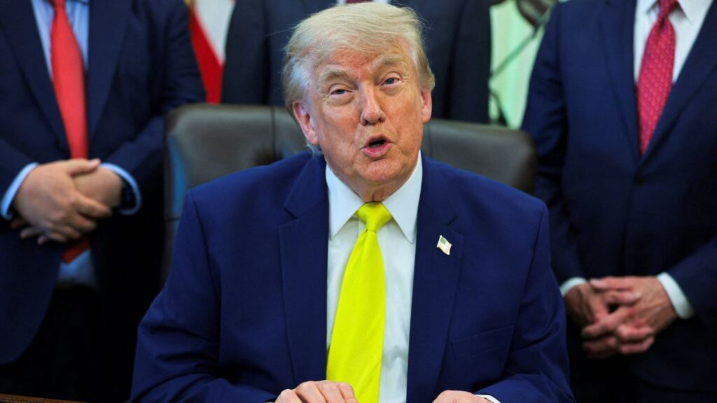President Donald Trump delivers remarks to reporters about his administration's support for coal energy production, among other topics, in the Oval Office at the White House in Washington, D.C., U.S., June 4, 2026. (Reuters/Jonathan Ernst)
