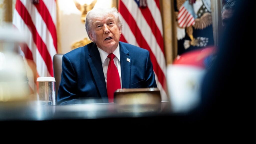 President Donald Trump holds a Cabinet meeting at the White House in Washington on Wednesday, May 27, 2026. Trump on June 2 signed an executive order that asked technology companies to give the government oversight of new artificial intelligence models before releasing them to the public, a shift for an administration that had promoted a hands-off approach to the powerful technology. (Doug Mills/The New York Times)