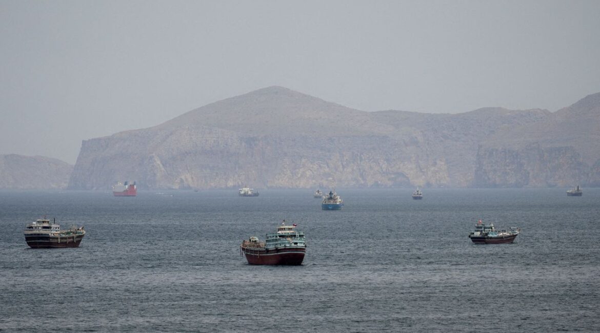 Ships and boats in the Strait of Hormuz, Musandam, Oman, April 22, 2026. REUTERS/Stringer/File Photo