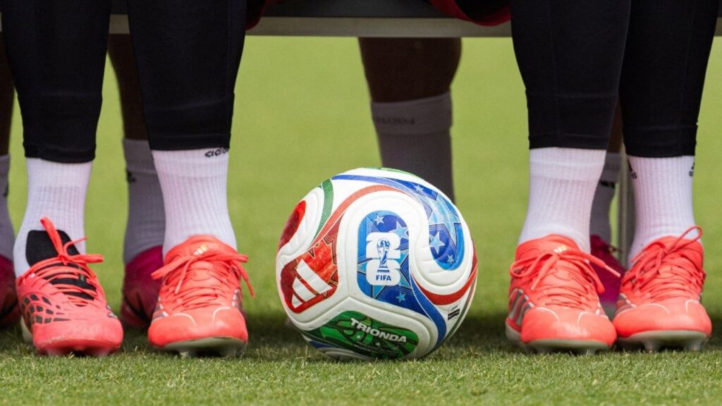 Soccer Football - FIFA World Cup 2026 - Germany Training - Wake Forest University, Winston-Salem, North Carolina, U.S. - June 10, 2026 A football with the FIFA World Cup logo is pictured during training IMAGN IMAGES via Reuters/Scott Kinser