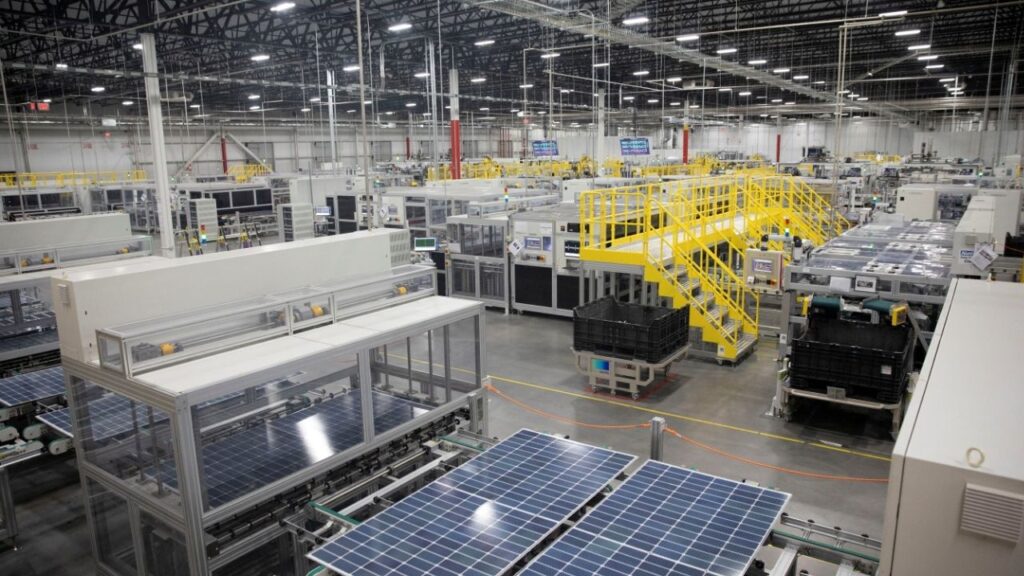 Solar panels are assembled at the Qcells North America factory in Cartersville, Georgia, U.S. June 8, 2026. (Reuters File)