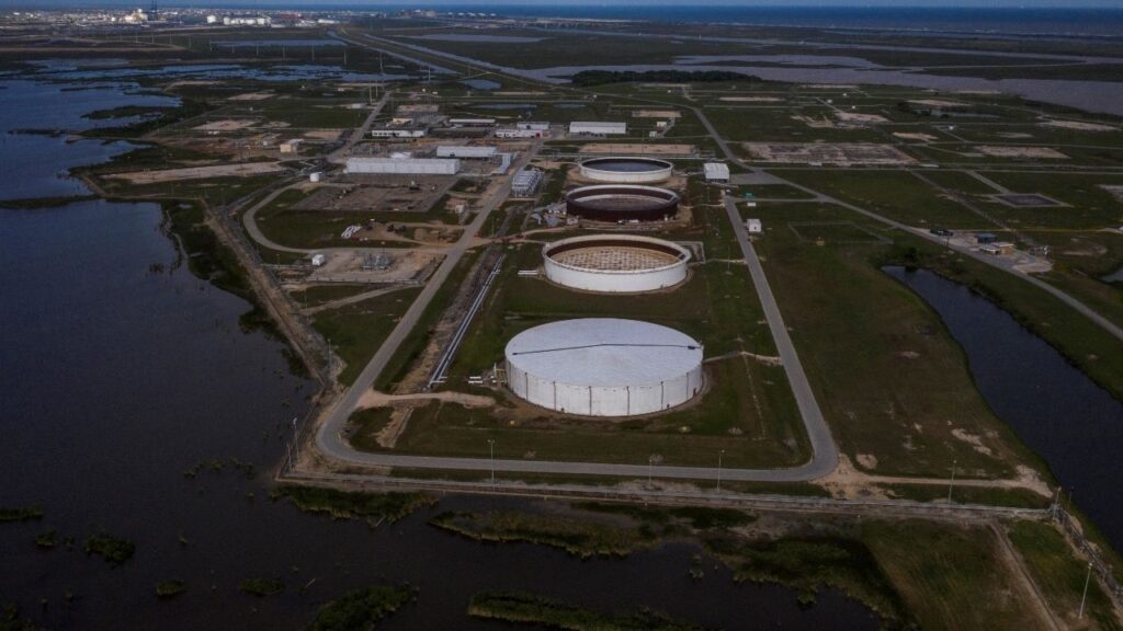 The Bryan Mound Strategic Petroleum Reserve, an oil storage facility, is seen in this aerial photograph over Freeport, Texas, U.S., April 27, 2020. (Reuters File)