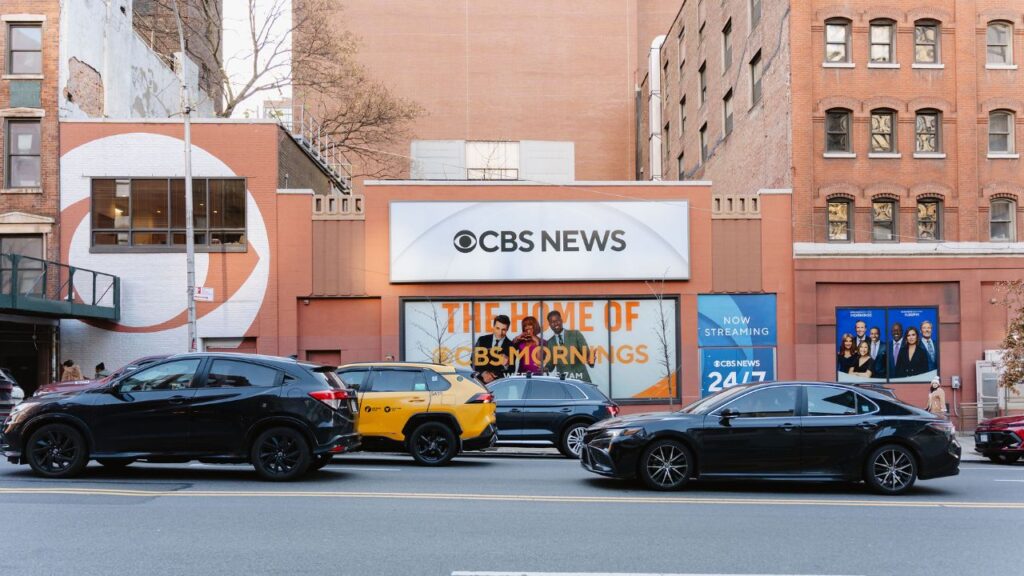 The CBS studios in New York, Nov. 20, 2025. Scott Pelley’s firing is the latest in a string of controversies and staffing shake-ups that have plagued CBS’s news division. (Lucia Vazquez/The New York Times)