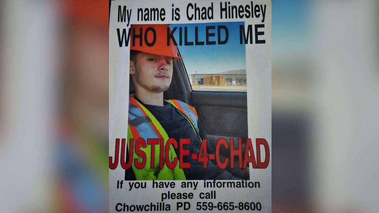The Chowchilla Police Department is asking the public for help identifying a suspect in the 2023 fatal shooting of Chad Hinesley, which remains an open homicide investigation. (Chowchilla PD)