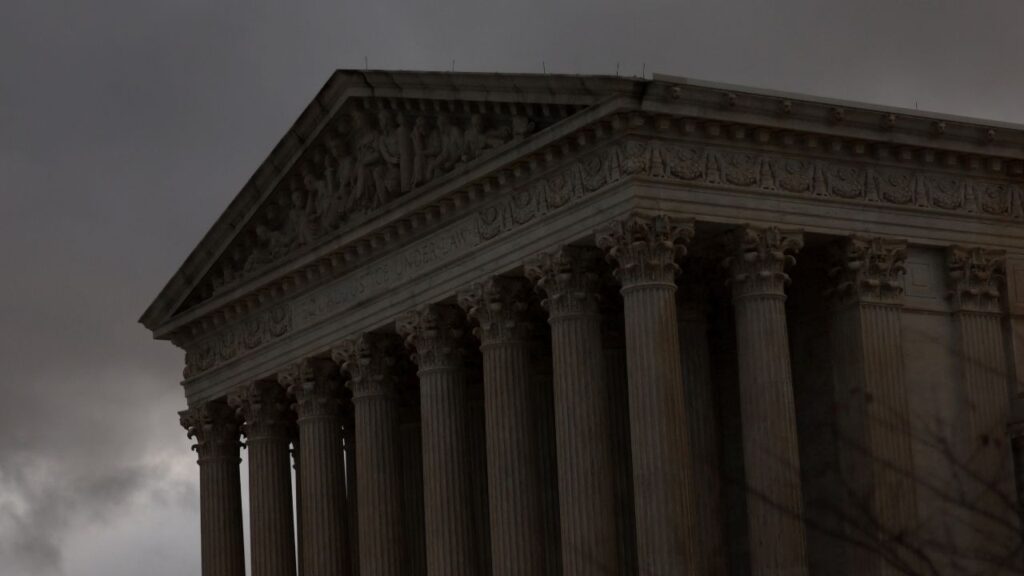 The sun sets on the U.S. Supreme Court building after a stormy day in Washington, U.S., November 11, 2022. (Reuters/Leah Millis)