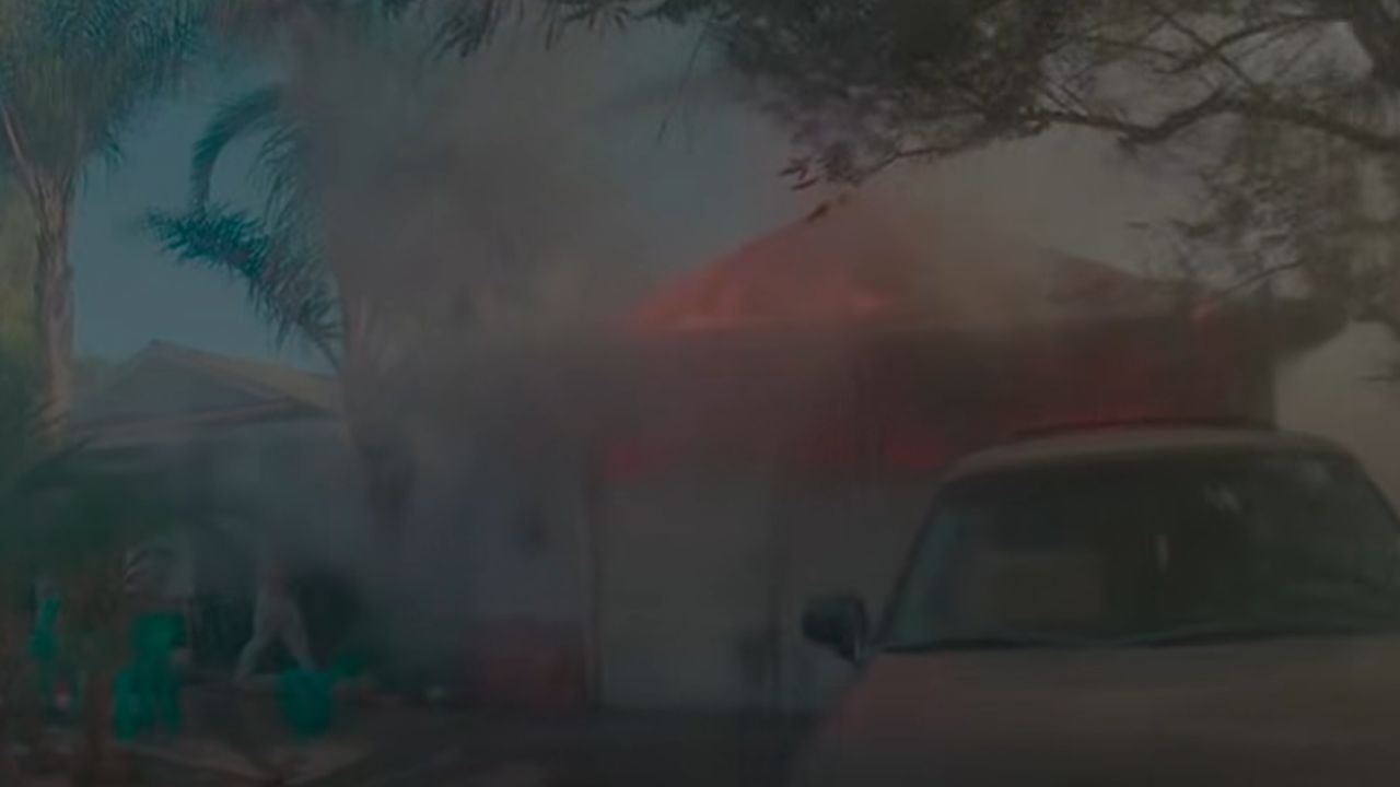 Three Fresno residents and several pets escaped without injury after firefighters quickly contained a garage fire Tuesday morning, limiting damage to the garage and preventing the flames from spreading into the home. (Fresno FD)