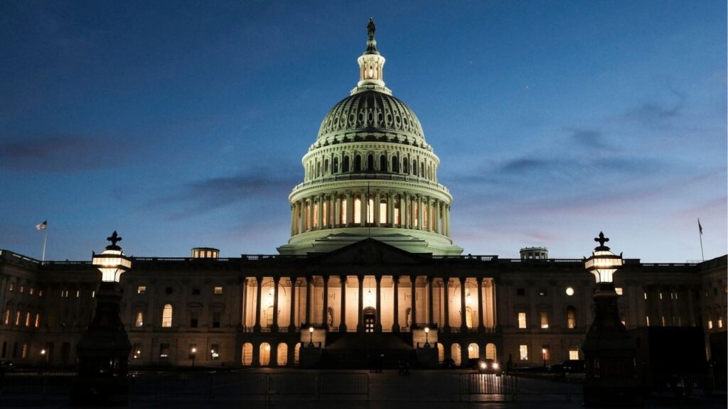 The U.S. Capitol at sunset on Thursday, June 4, 2026. New polling data shows an extraordinary swing among white working-class voters on Trump’s handling of the economy. (Michael A. McCoy/The New York Times)