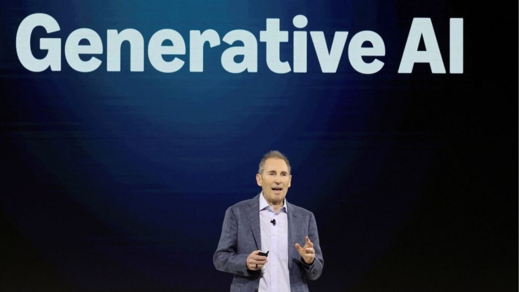 Amazon CEO Andy Jassy speaks during an Amazon Devices launch event in New York City, U.S., February 26, 2025. Reuters/Brendan McDermid