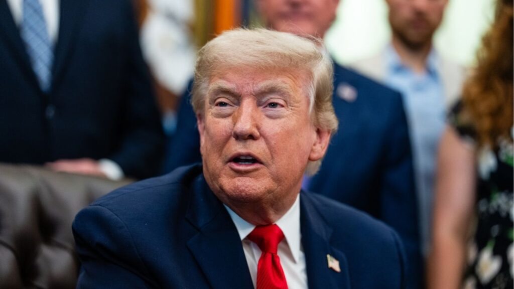 President Donald Trump speaks in the Oval Office of the White House in Washington, on Thursday, June 11, 2026. A joint strike by the United States and Venezuela killed a leader of the Tren de Aragua transnational gang, President Trump and officials in both countries said on Friday, dealing a blow to a syndicate the Trump administration has blamed for an influx of violent crime and illicit drugs. (Eric Lee/The New York Times)