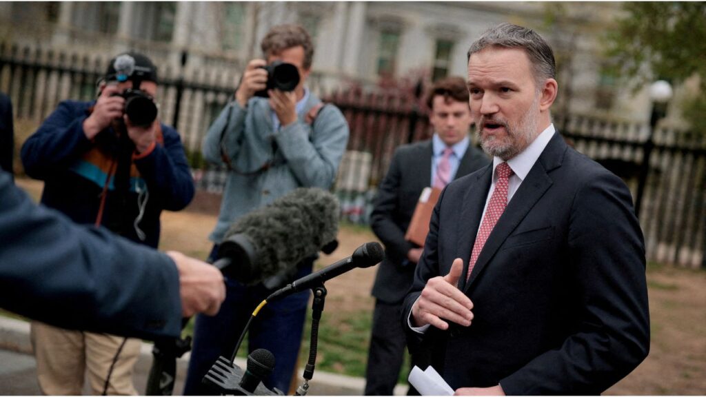 U.S. Trade Representative Jamieson Greer speaks with reporters at the White House in Washington, D.C., U.S., April 2, 2026. (Reuters File)