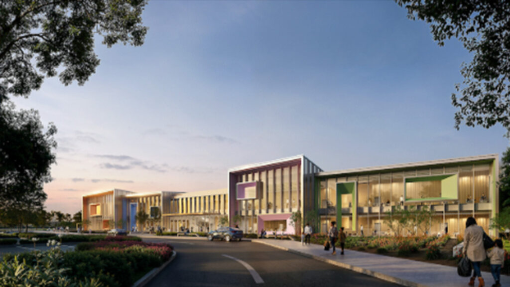 Rendering of a new pavilion planned at Valley Children's Hospital