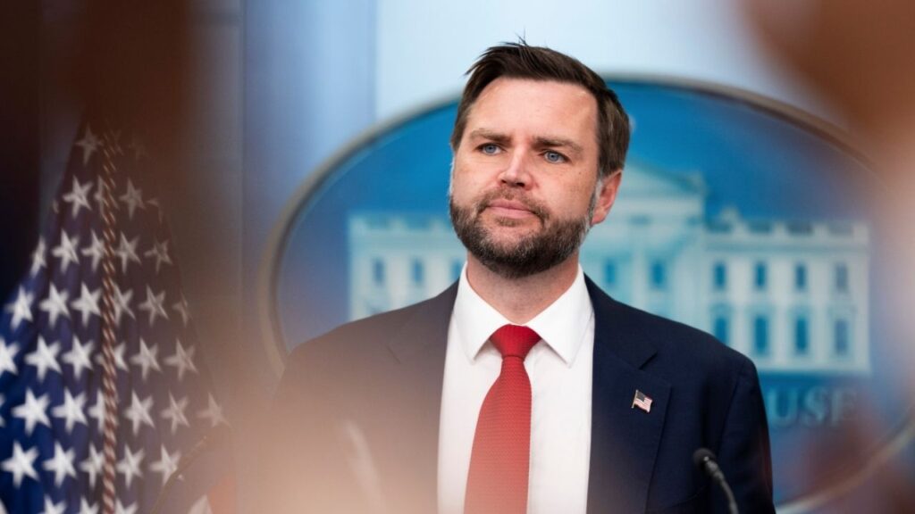 Vice President JD Vance during a briefing for reporters at the White House in Washington, on Thursday, June 18, 2026. (Allison Robbert/The New York Times)