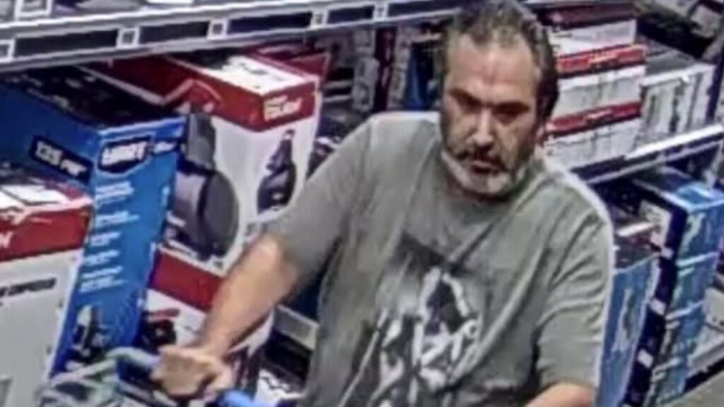Visalia police are asking for the public’s help identifying a man accused of stealing hardware items from a Walmart on Mooney Boulevard after filling a shopping cart, exiting through an emergency door, and leaving without paying. (Visalia PD)