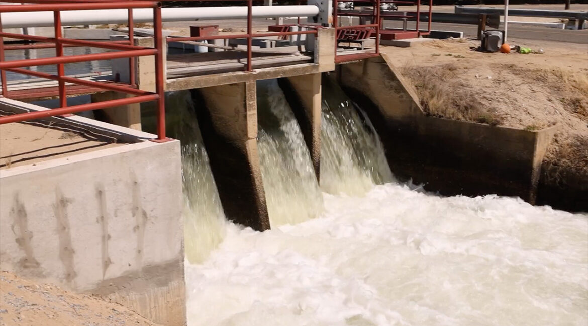Image of water rushing through a canal