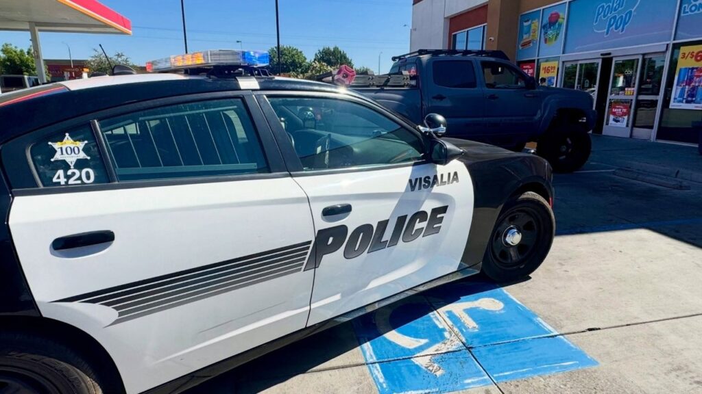 A 38-year-old man was arrested in Tulare after auto theft detectives recovered an occupied stolen pickup truck during an investigation Monday, July 27, 2026, afternoon. (Visalia PD)
