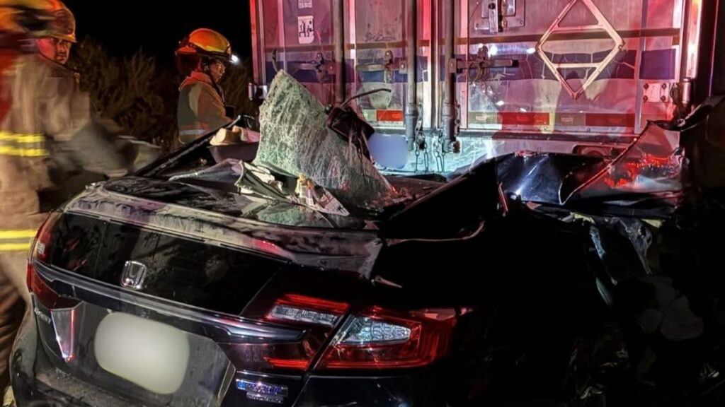 A Fresno mother and her 17-year-old daughter were killed after their Honda crashed into the rear of a disabled tractor-trailer on Highway 152 in Madera County, according to CHP. (CHP)