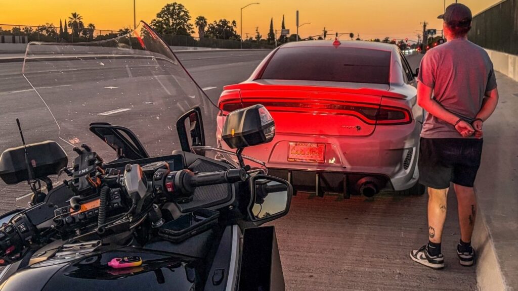 A driver was arrested for reckless driving after CHP Fresno said he was caught traveling 133 mph, with officers also finding cannabis edibles during the traffic stop. (CHP)