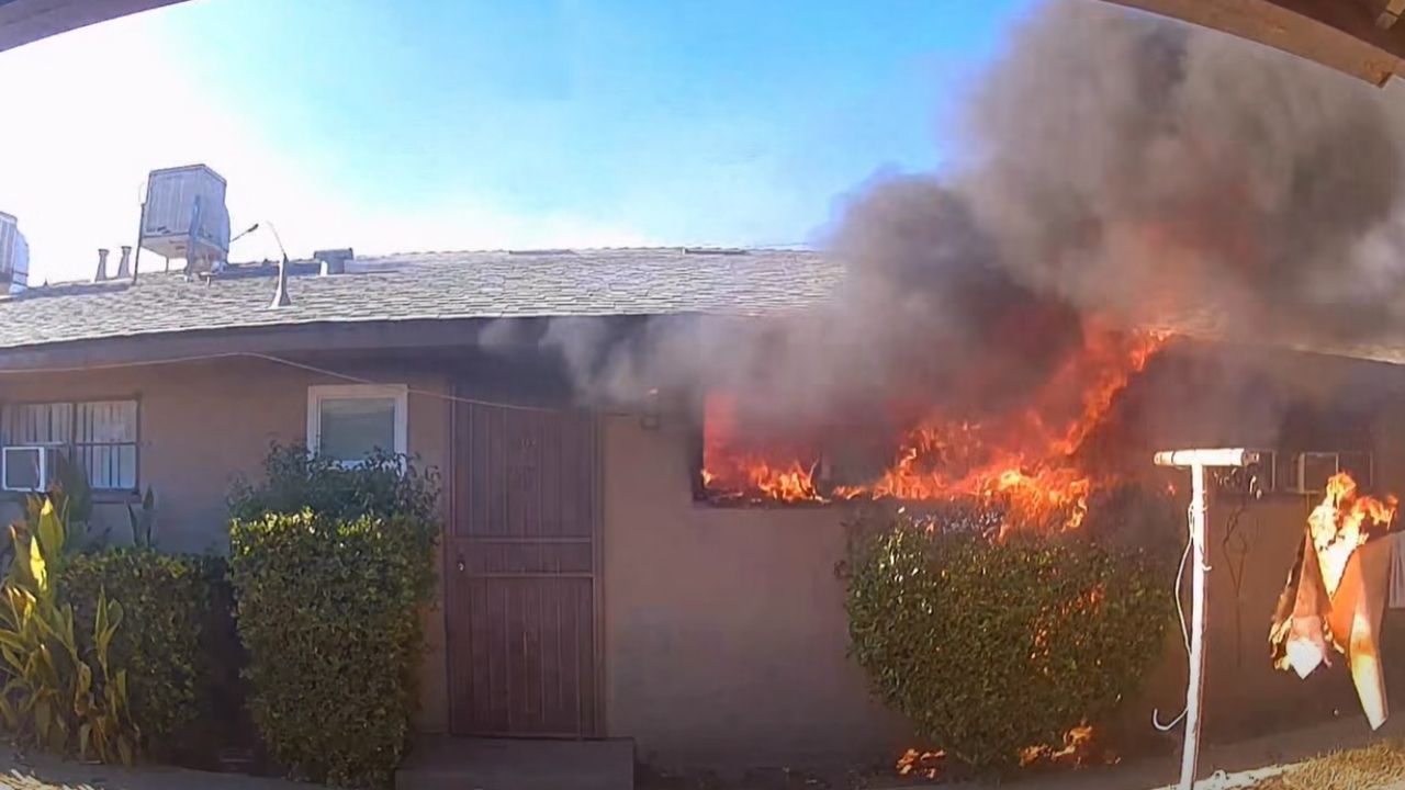 A man died, a firefighter was injured, and 15 residents were displaced after an apartment fire damaged all four units of a Fresno fourplex Wednesday evening. (Fresno FD)
