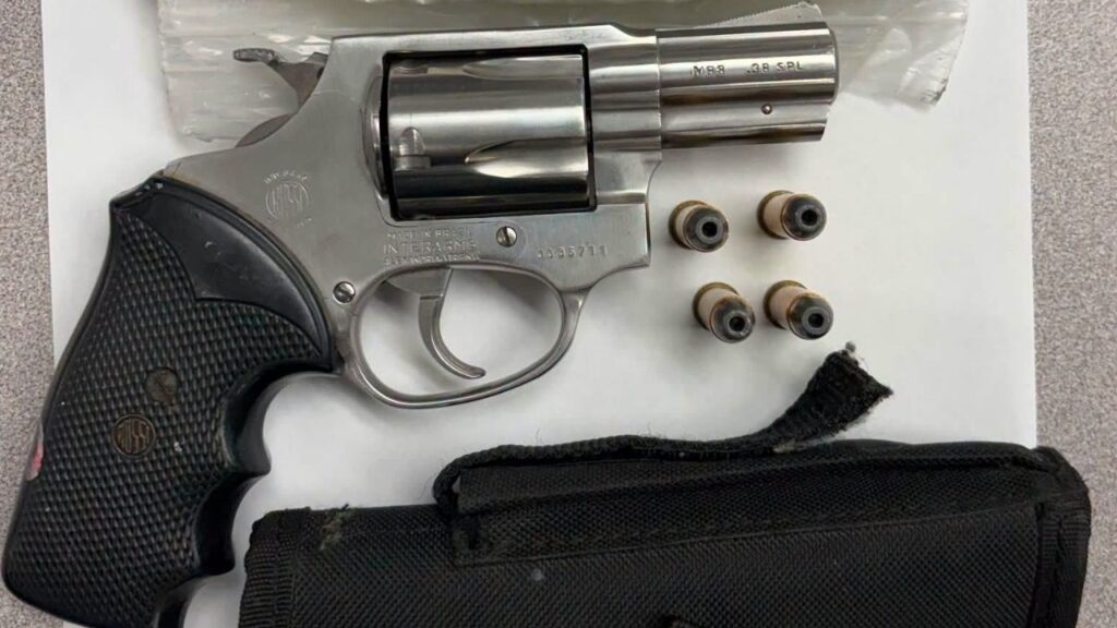 Chowchilla police arrested a driver after finding a loaded handgun and about 23.6 grams of methamphetamine during a Thursday night traffic stop. (Chowchilla PD)