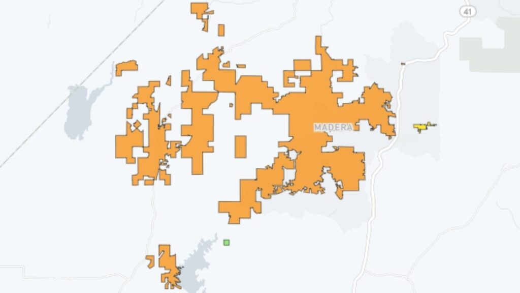A power outage affected 2,710 PG&E customers in Madera on Tuesday, according to the PG&E's website. (PG&E)