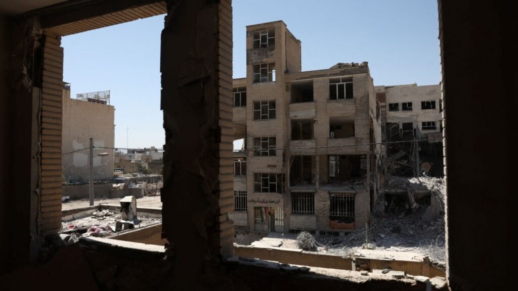 A residential building, which was damaged in a U.S. and Israeli strike in March, in Tehran, Iran June 7, 2026. (Majid Asgaripour/WANA (West Asia News Agency) via Reuters)