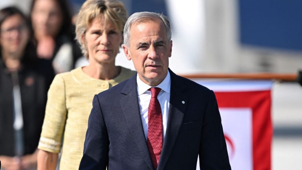 ANKARA, TURKIYE - JULY 07: Canadian Prime Minister Mark Carney and his wife, Diana Fox Carney, arrive at Ankara Airport to attend the 36th NATO Heads of State and Government Summit in Ankara, Turkey, on July 07, 2026. Muhammed Abdullah Kurtar/Pool via REUTERS