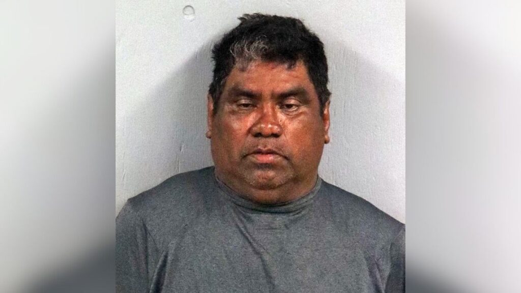 Alvino Castro (pictured), 57, of Sanger, was arrested less than 12 hours after police say he fatally struck 71-year-old Bernard Anhelm in a hit-and-run collision and fled the scene. (Fresno County SO)