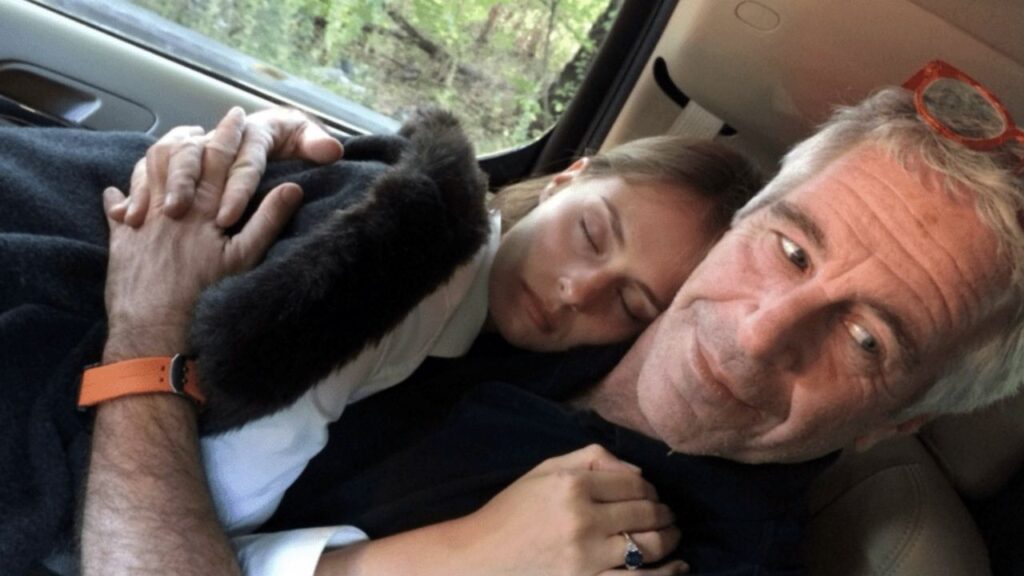 An undated image provided by the Department of Justice shows Dr. Karyna Shuliak and Jeffrey Epstein. Shuliak, a complicated and unusual figure in the disgraced financier’s world who stands to inherit much of his wealth, has been trying to blend into obscurity since his death. (Department of Justice via The New York Times)