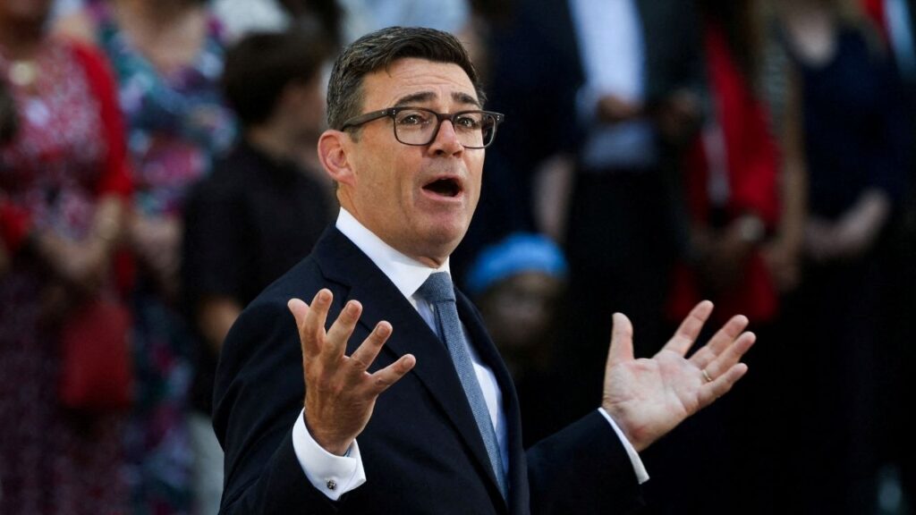Britain's newly appointed Prime Minister Andy Burnham delivers a speech outside 10 Downing Street after taking office, in London, Britain, July 20, 2026. (Reuters/Temilade Adelaja)