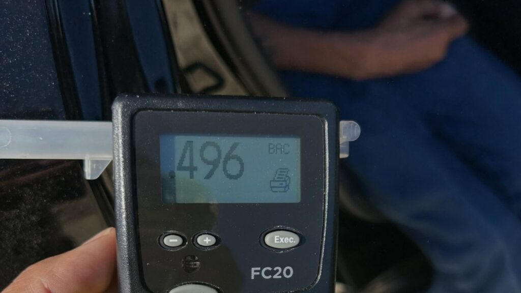 CHP Coalinga arrested a driver for DUI after BAC tests showed nearly 0.50 following a reported crash that was later determined not to have occurred. (CHP)