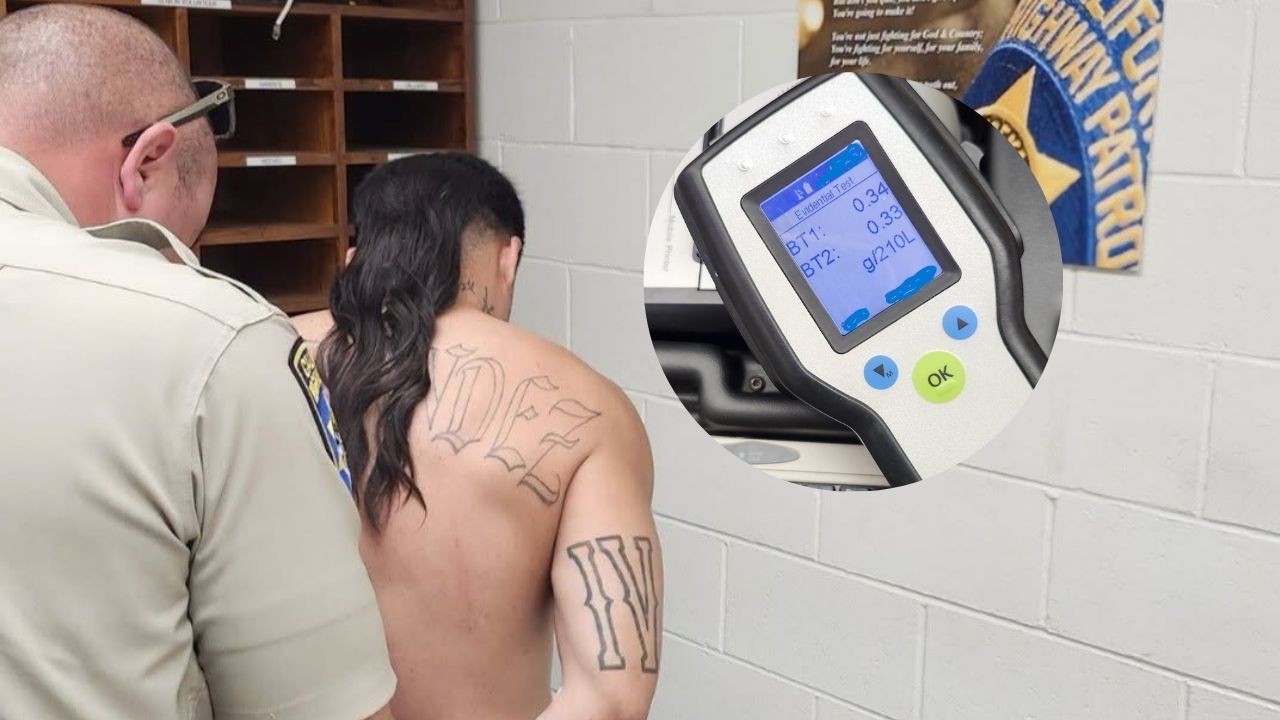 CHP Visalia said a driver was arrested after recording blood alcohol content readings of 0.34% and 0.33%, using the case to remind motorists not to drink and drive. (CHP)