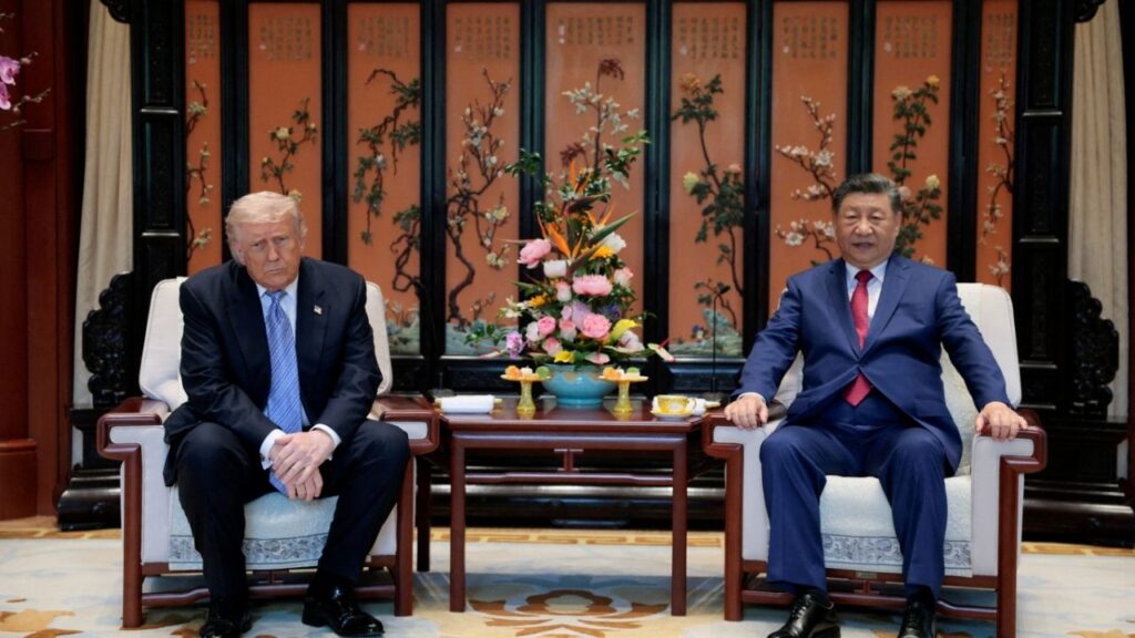Chinese President Xi Jinping and U.S. President Donald Trump attend a meeting on the sidelines of their visit to the Zhongnanhai Garden in Beijing, China, May 15, 2026. (Reuters File)