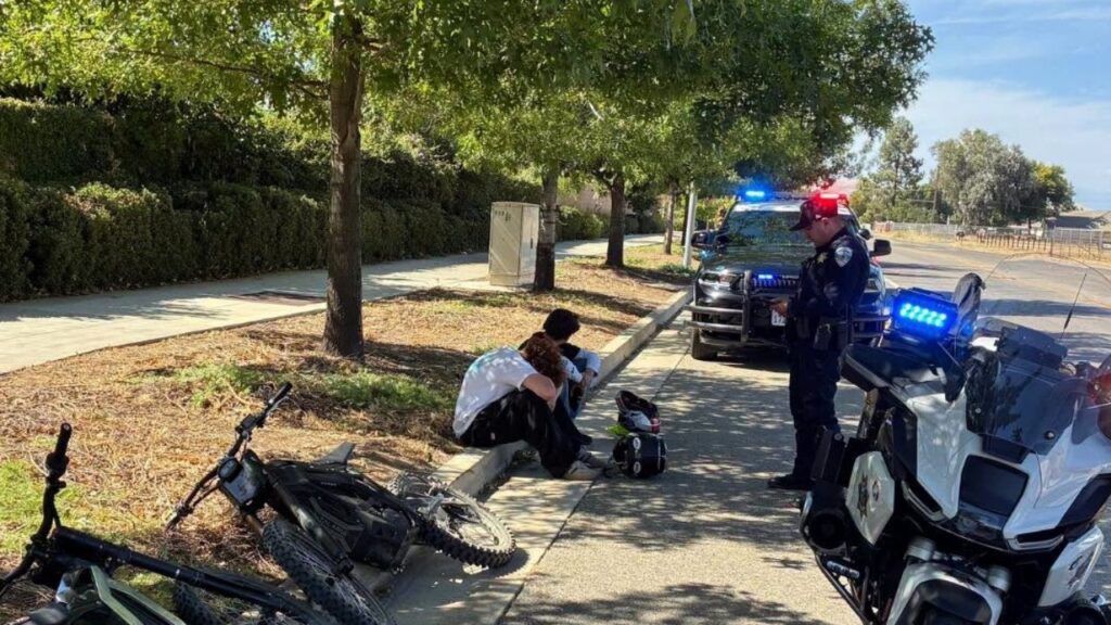 Clovis police cited two 15-year-olds and impounded their electric motorcycles after a Wednesday afternoon traffic stop for unlicensed riding on DeWolf Avenue near Barstow Avenue. (Clovis PD)