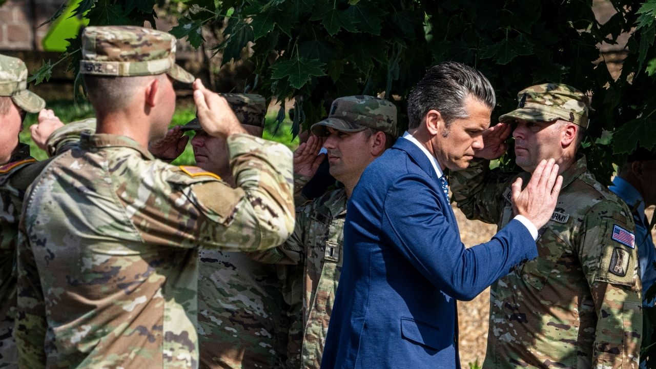 Defense Secretary Pete Hegseth arrives at a ceremony with the DC Safe and Beautiful Task Force and the National Guard at Meridian Hill Park in Washington, July 2, 2026. Hegseth has repeatedly claimed that in recent years the military has focused too much on promoting minority and female officers at the expense of white males. (Alex Kent/The New York Times)