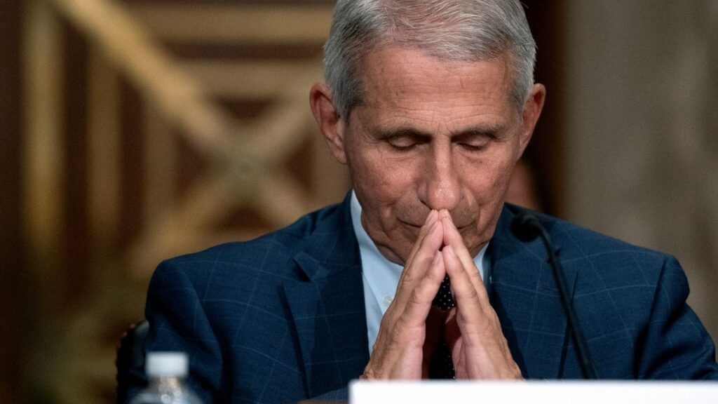 Dr. Anthony Fauci, director of the National Institute of Allergy and Infectious Diseases, during testimony before senators in Washington on Tuesday, July 20, 2021. Entries in Fauci’s private diary, released by Sen. Rand Paul, have reignited debate over the origins of the Covid pandemic. (Stefani Reynolds/The New York Times)