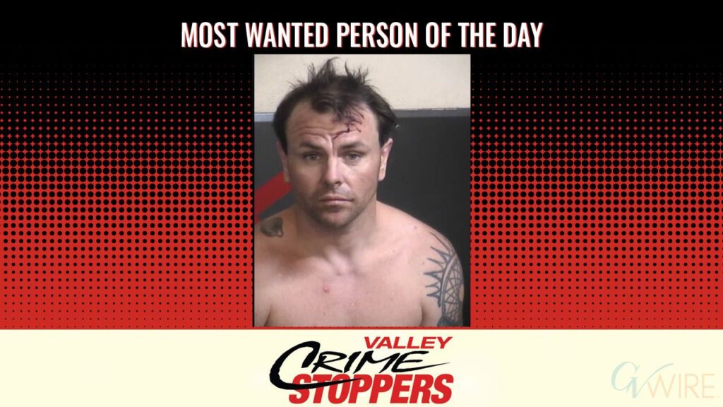 Forrest Cody Hall is Valley Crime Stoppers' Most Wanted Person of the Day for July 16, 2026. (Valley Crimes Stoppers)