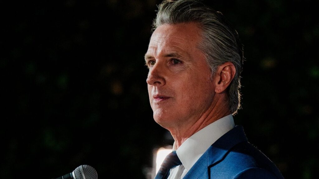 Gov. Gavin Newsom of California speaks during a press conference in Sacramento, Calif., Nov. 4, 2025. In a new essay, Ruby Rippey gives her first detailed account of her affair with Gavin Newsom when he was the mayor of San Francisco. (Gabriela Bhaskar/The New York Times)