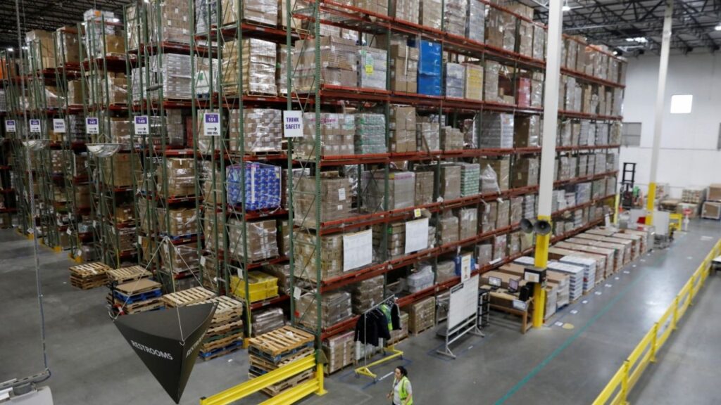 Inventory is seen inside the Amazon fulfillment center in Robbinsville, New Jersey, U.S., November 26, 2018. REUTERS/Shannon Stapleton