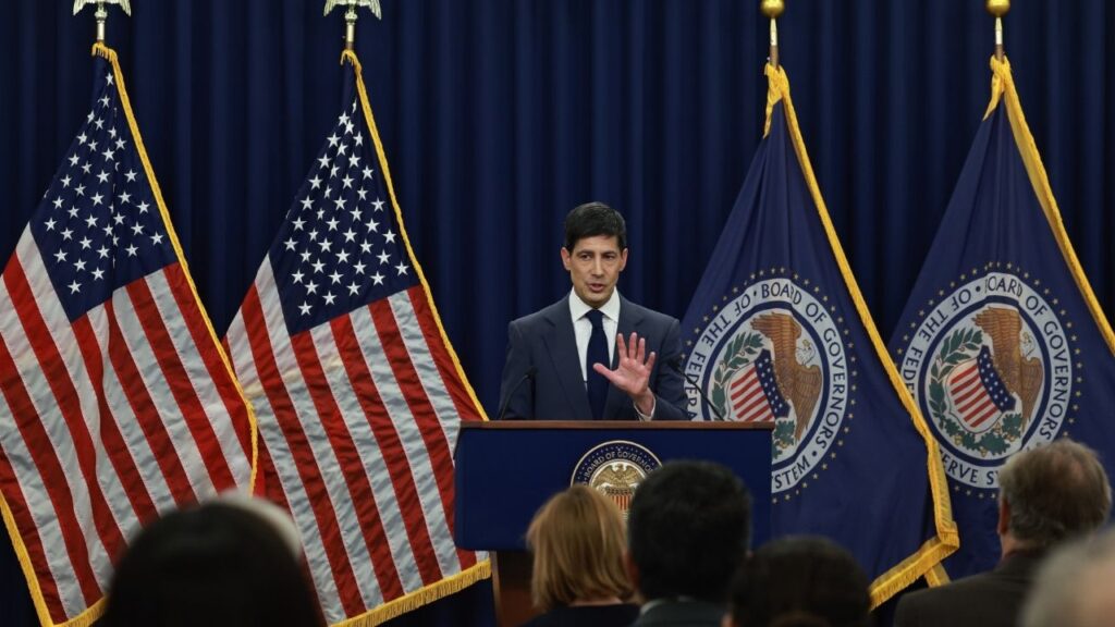 Kevin Warsh, the Federal Reserve chairman, speaks to reporters at a news conference in Washington on June 17, 2026. The Federal Reserve is at an inflection point in its yearslong campaign against elevated inflation. (Anna Rose Layden/The New York Times)