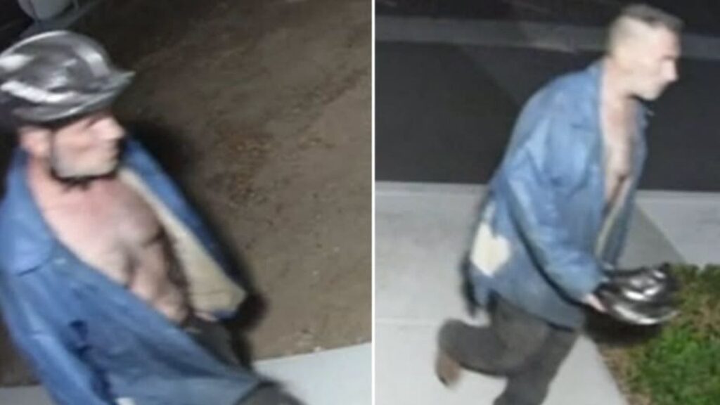 Madera County authorities are seeking the public's help identifying a man who was caught on security video after allegedly entering a locked church property, exposing himself and possibly defecating on the grounds. (Madera County SO)
