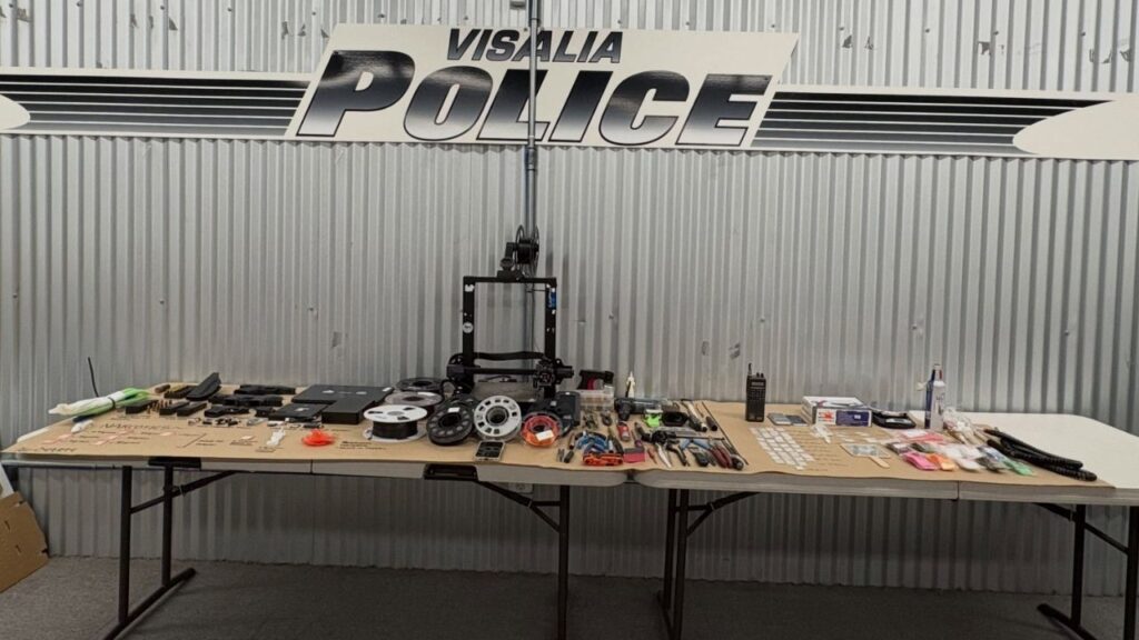 On Wednesday, Visalia police arrested five people after serving a search warrant at an Airbnb where investigators found fentanyl, methamphetamine, evidence of narcotics sales, firearm manufacturing materials, firearm parts and ammunition, authorities said. (Visalia PD)