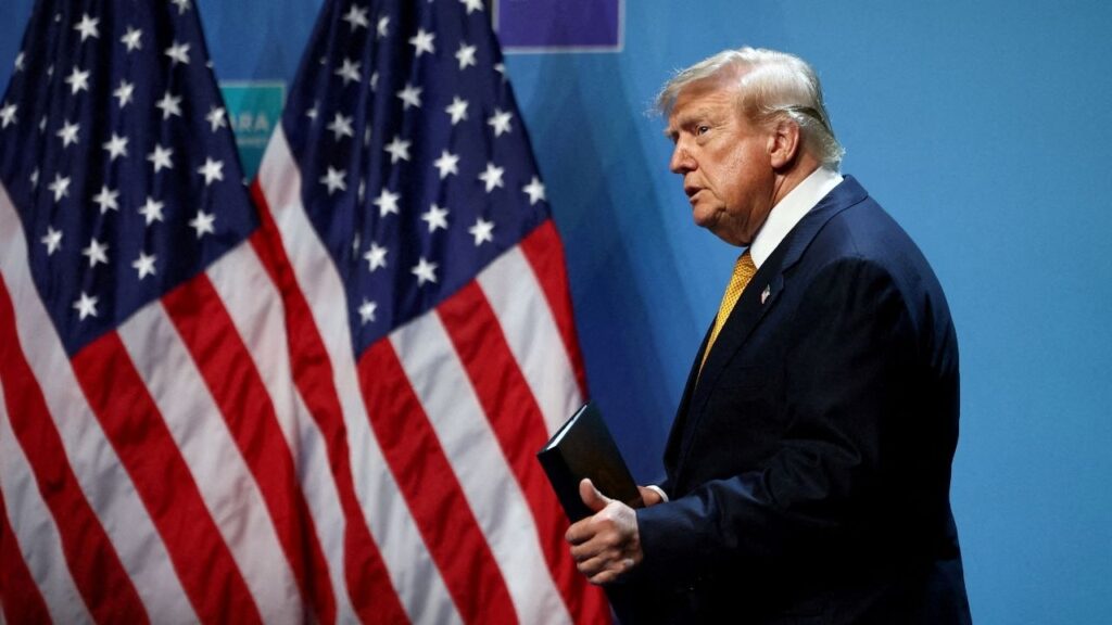 President Donald Trump arrives to speak to the media on the day of a NATO leaders' summit in Ankara, Turkey, July 8, 2026. (Reuters File)