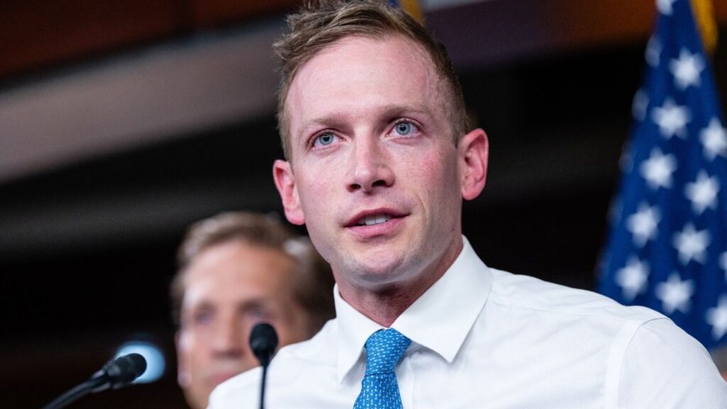 Rep. Max Miller (R-Ohio) speaks during a press conference at the Capitol in Washington on June 26, 2024. Miller has been accused by his ex-wife, Emily Moreno, of domestic abuse against her and their 2-year-old daughter. The allegations, which Miller denies, are threatening to put a fairly safe GOP House seat at risk in an already challenging 2026 midterm election year for the party. (Eric Lee/The New York Times)