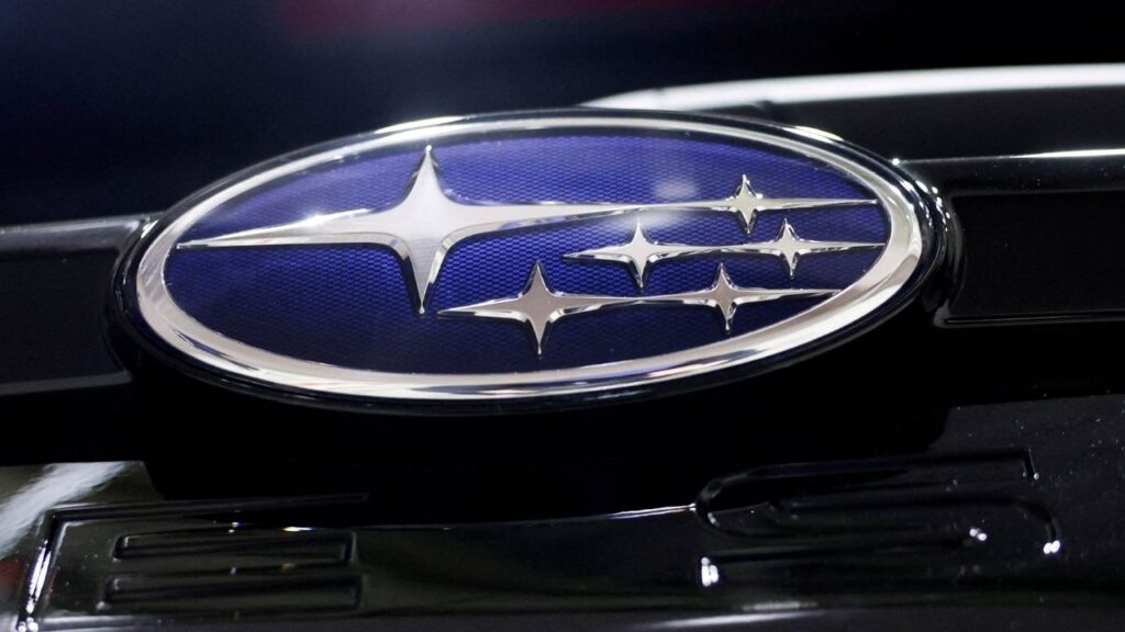 Subaru's logo on its Forester car at its factory in Ota, Gunma Prefecture, Japan, May 19, 2026. (Reuters File)