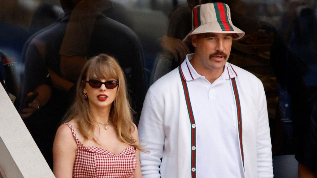 Tennis - U.S. Open - Flushing Meadows, New York, United States - September 8, 2024 Singer Taylor Swift and Kansas City Chiefs' Travis Kelce are seen during the final match between Italy's Jannik Sinner and Taylor Fritz of the U.S. (Reuters File)